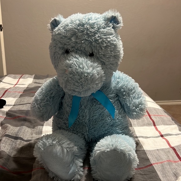 Blue hippo stuffy. - Picture 2 of 5